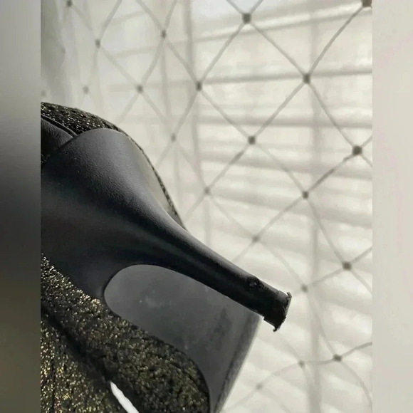 Stuart Weitzman Waverly Gold Black Knit Sock Striped Metallic Booties Size 7.5 - Picture 10 of 14